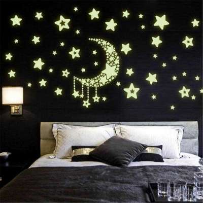 Moon Star Fluorescence Noctilucent Night Glow In Dark Luminous Vinyl Removable Nursery Kids Child Be Profile Picture